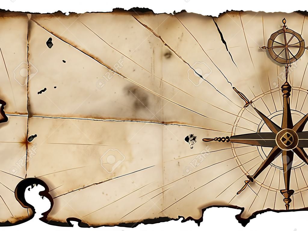 Antiguo en blanco del mapa de piratas para diseño de