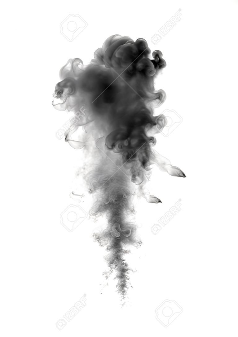 Résumé de la fumée noire sur fond blanc