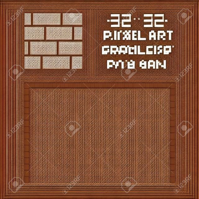 Pixel art vector illustratie 32x32 naadloze sprite patroon textuur - bruine baksteen wand spel ontwerp herhalen tegel geïsoleerd