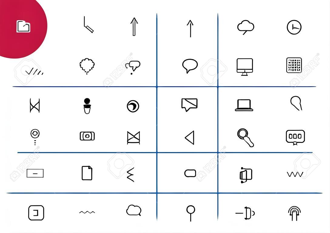 Outline Icons. UI and Web. Vector Illustration