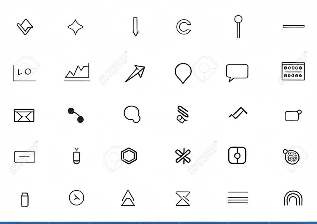 Outline Icons. UI and Web. Vector Illustration