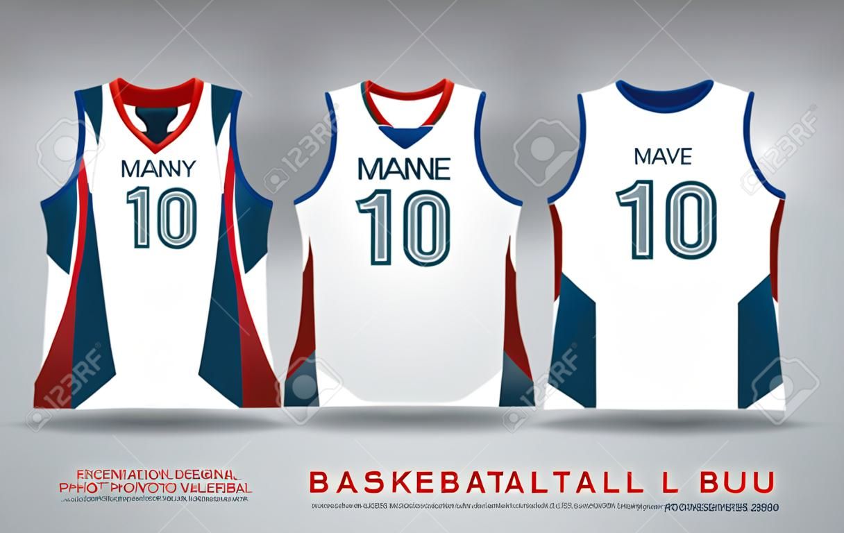 Basketball T-Shirt Design Uniform Set Kit. Volleyball-Trikot-Vorlage.