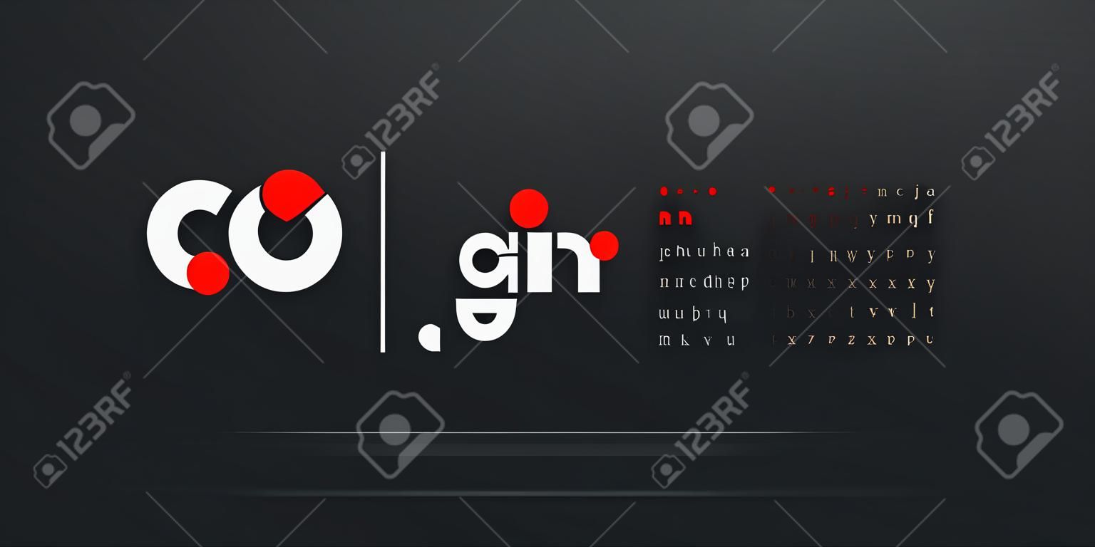 Fuentes de alfabeto modernas mínimas abstractas. Tipografía minimalista urbana moda digital futura fuente de logotipo creativo. ilustración vectorial