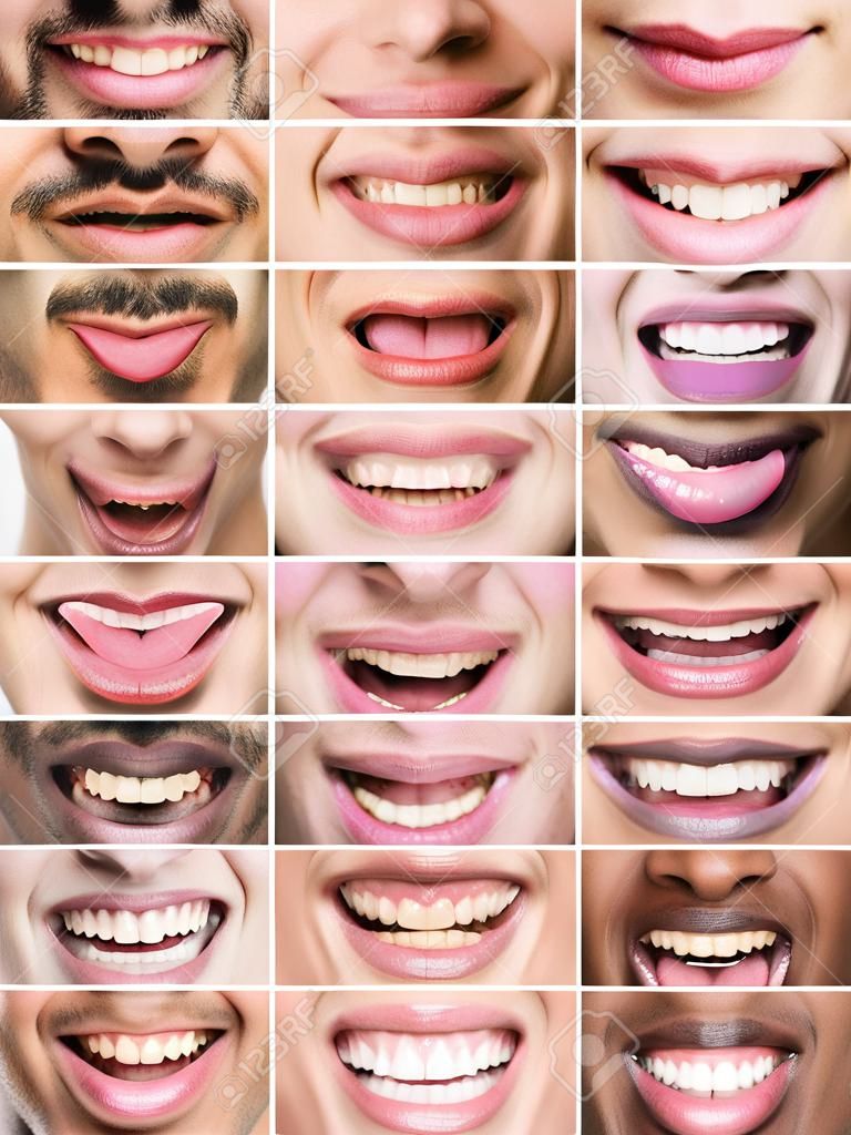 Collage de la bouche avec des expressions différentes