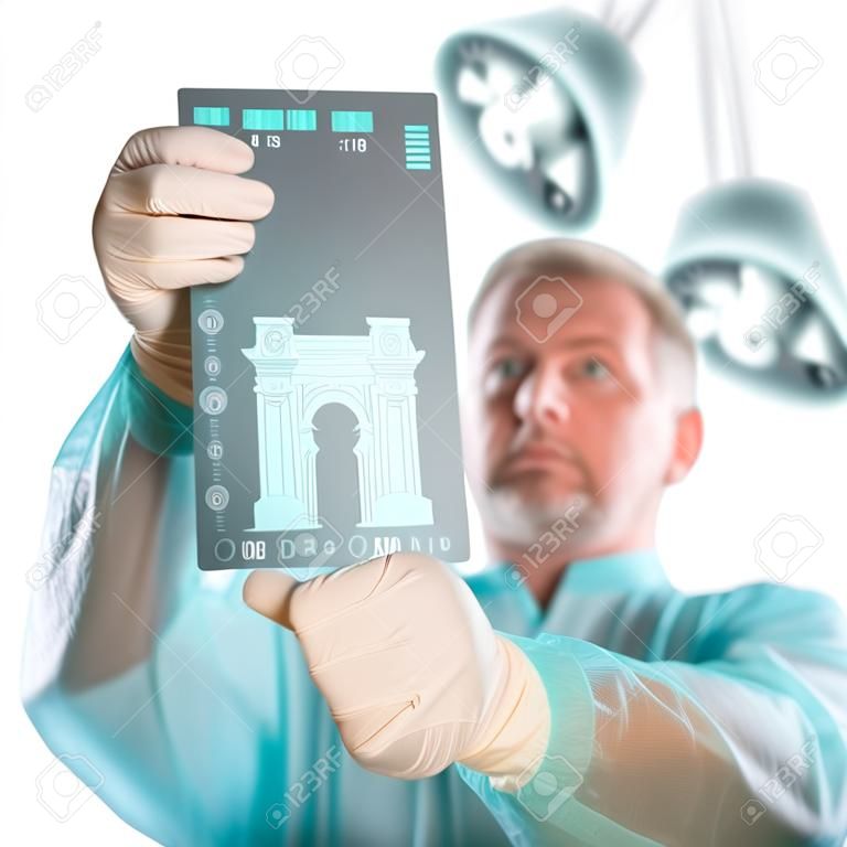 Specialist reviewing euro x-ray before taking last decision