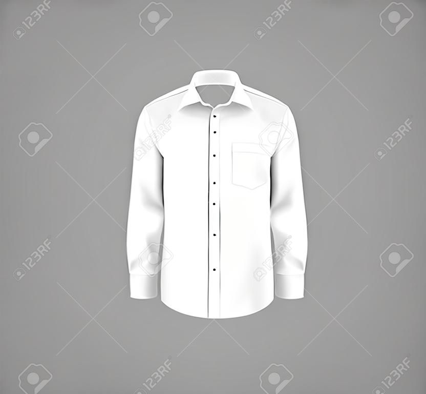 Camicia formale di colore bianco. Camicia in bianco con bottoni.
