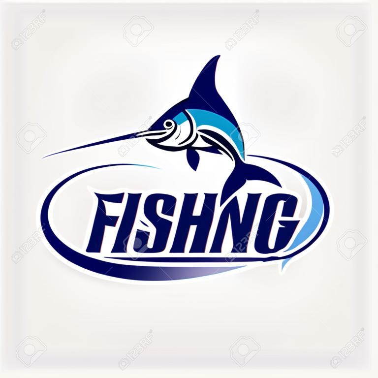 Modern vector fishing logo. Logo for fisherman. fish on a fishing hook illustration.