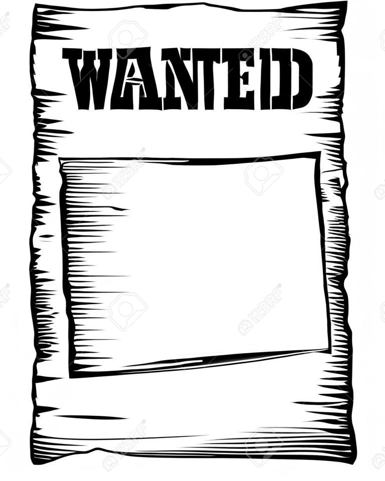Vector wanted poster image on white