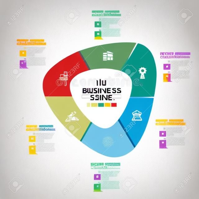 Business infographics 6 steps,Abstract design element,Vector illustration.