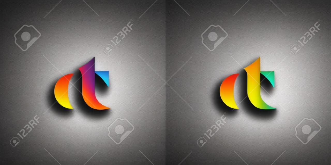 Abstract letter DT icon.