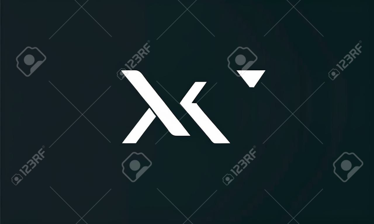 Logo AX de lettre abstraite minimale créative. Ce logo s'intègre avec une police de caractères abstraite de manière créative.