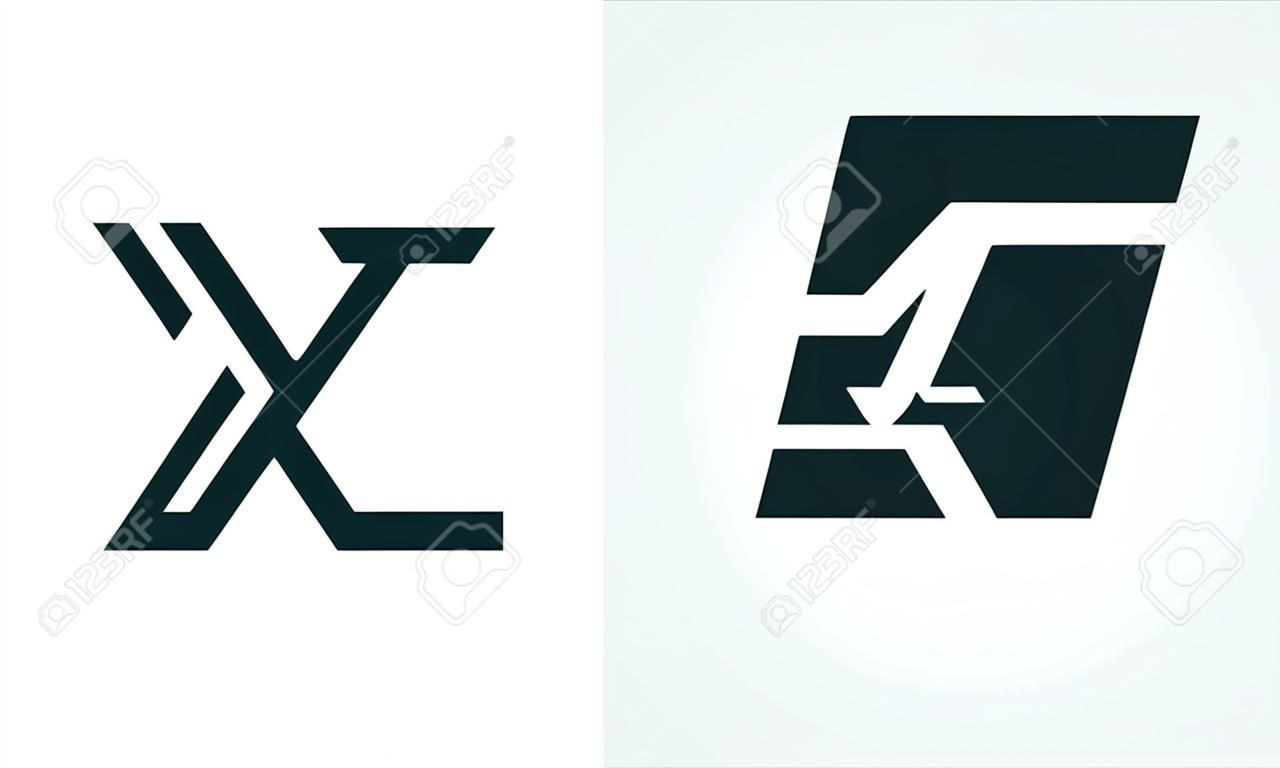 Creative minimal abstract letter AX logo. This logo incorporate with abstract typeface in the creative way.It will be suitable for which company or brand name start those initial.