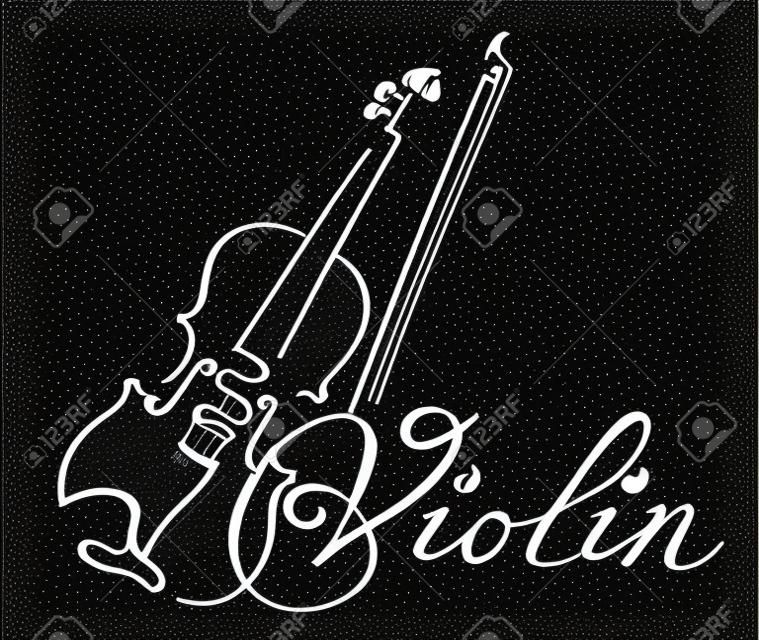 línea violín mano dibujado ilustración. vector