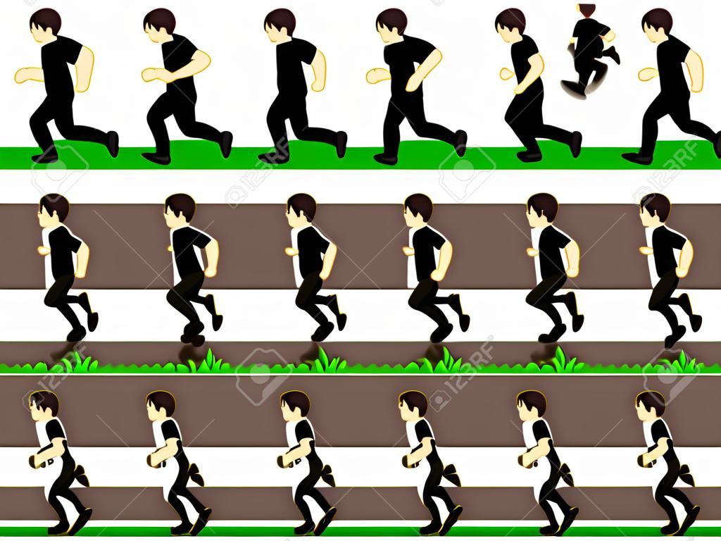 Человек Рамки Запуск последовательности Walk для игры анимации