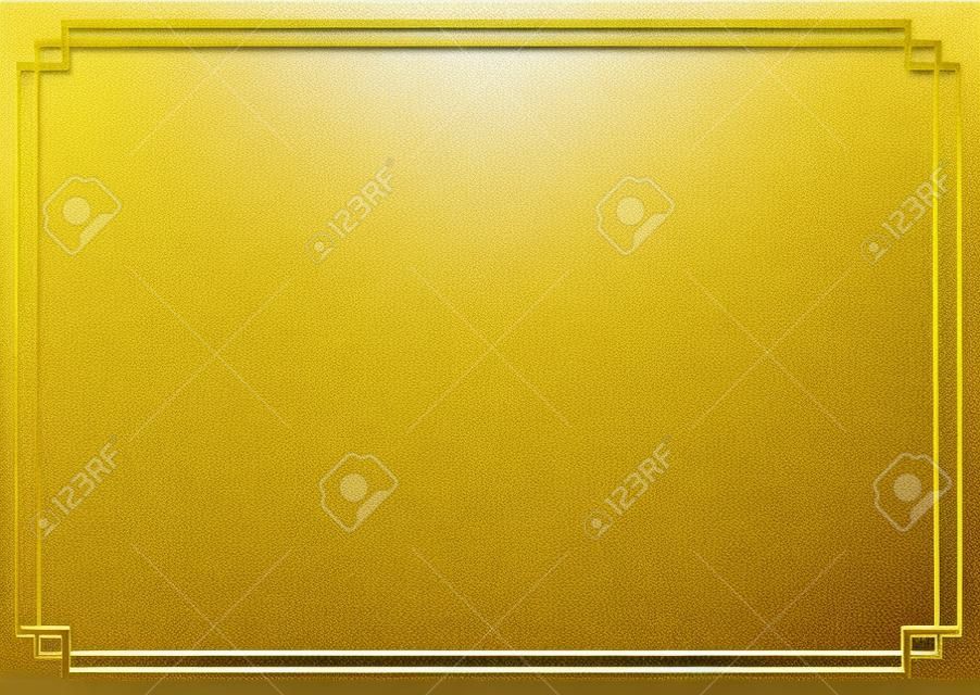 Golden Frame, Double outline, for Certificate, Placard and other