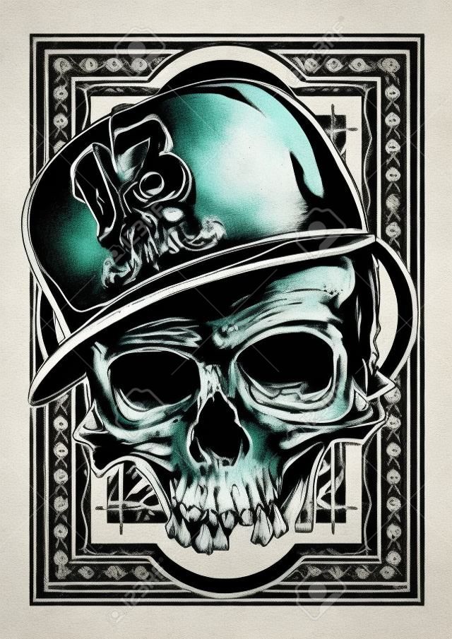 Hip hop skull illustration 