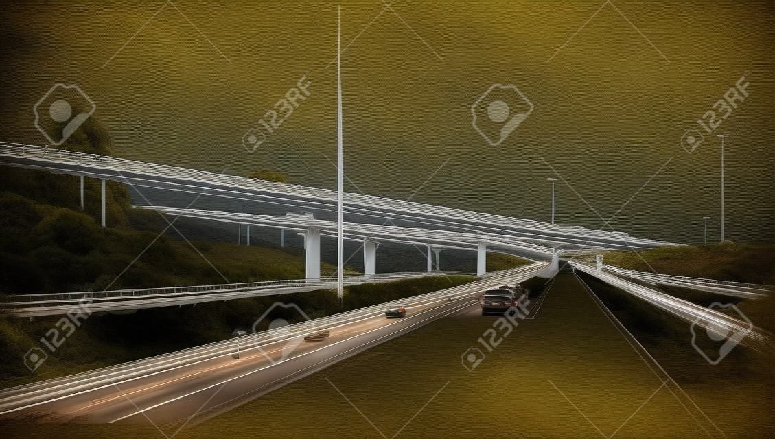 ferdeség híd az autópályán.