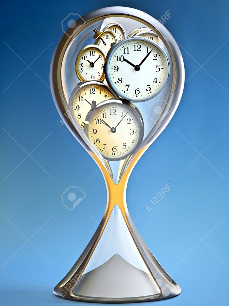 砂の砂時計の時間時計