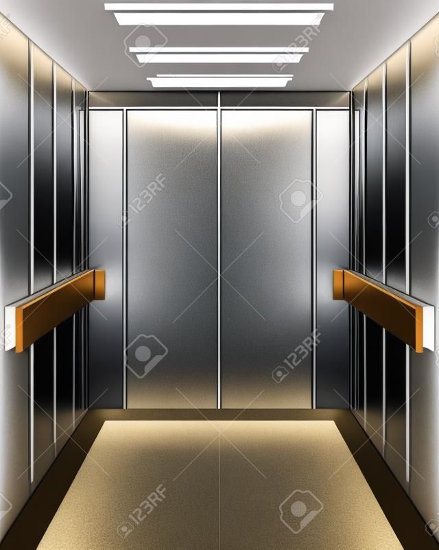 Nowoczesne windy przy otwartych drzwiach