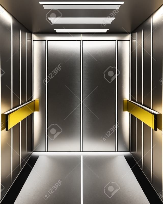 Nowoczesne windy przy otwartych drzwiach