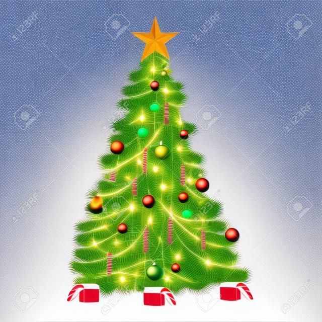 Vector illustratie van de kerstboom