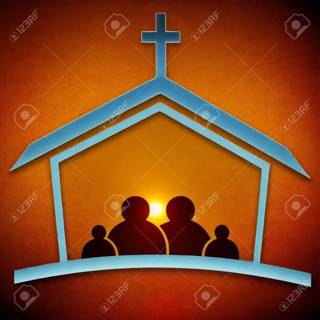 教会の家族の信仰のロゴ