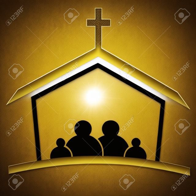 教会の家族の信仰のロゴ