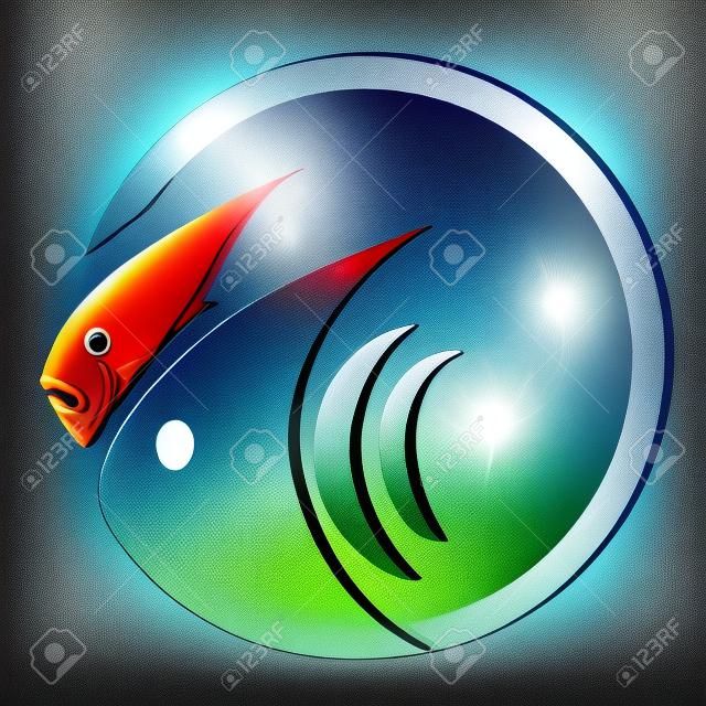Fish logotipo de plato