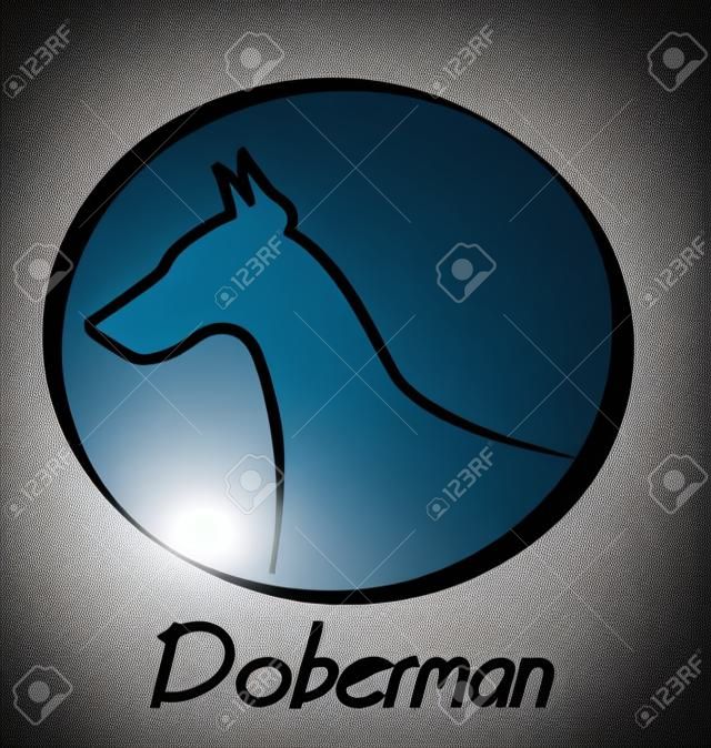 Doberman silhouet logo