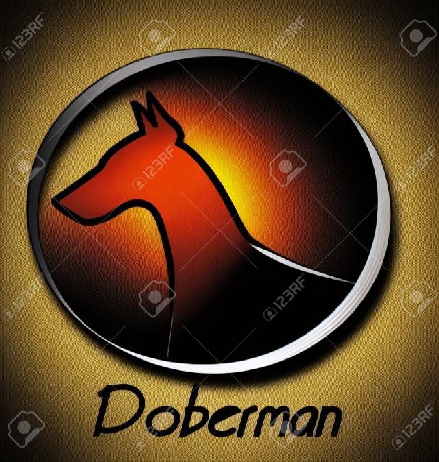 Doberman silhouet logo