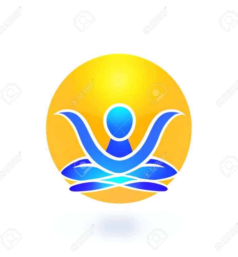 Yoga méditation nature vecteur icône
