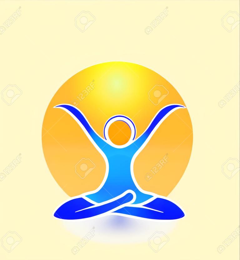 Yoga méditation nature vecteur icône