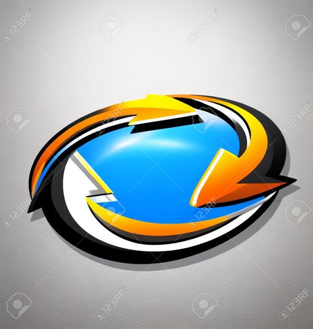 루프 현대적인 아이콘 로고 디자인 웹 템플릿에 화살표