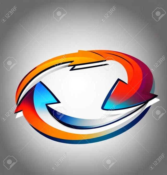 Arrows in a loop modern icon logo design web template