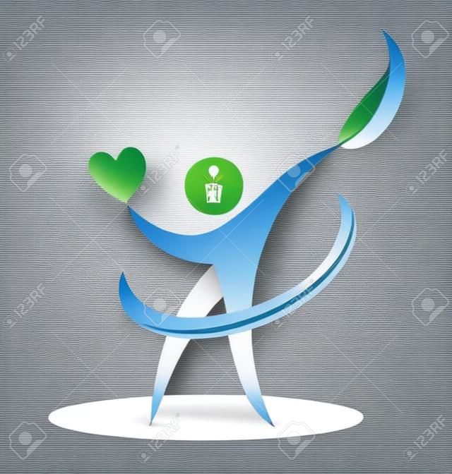 Saúde natureza cuidado do coração vector web identidade cartão de visita logotipo