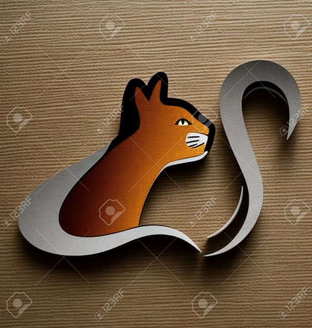 Кошка логотип визитная карточка