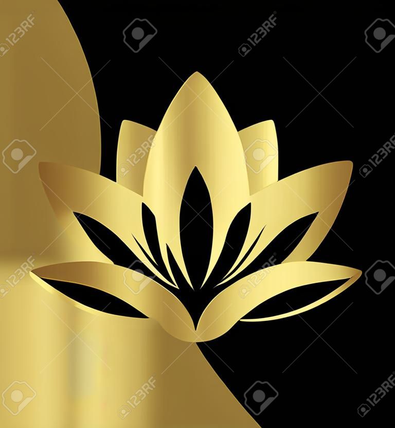 Gold lotus logo vector