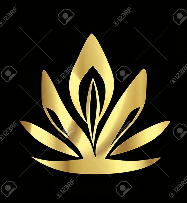 Золото лотоса логотип вектор