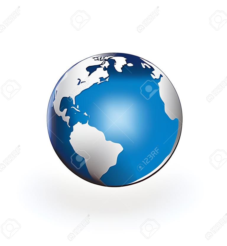 Earth icon logo vettoriale globo illustrazione