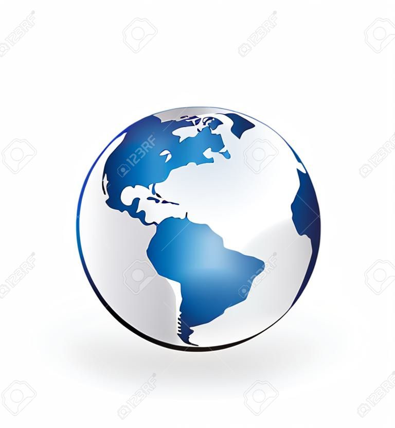 Ziemia ikona logo wektor obraz globu ilustracji