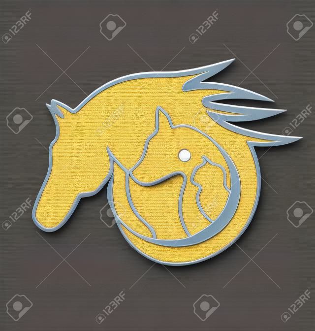 Лошадь кошка и собака удостоверение личности бизнес стилизованный дизайн логотипа