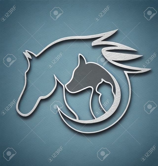 馬貓，狗身份證業務程式化的設計標誌