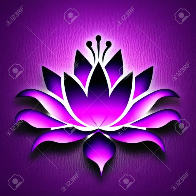 Purple lotus flower logo icon vector design