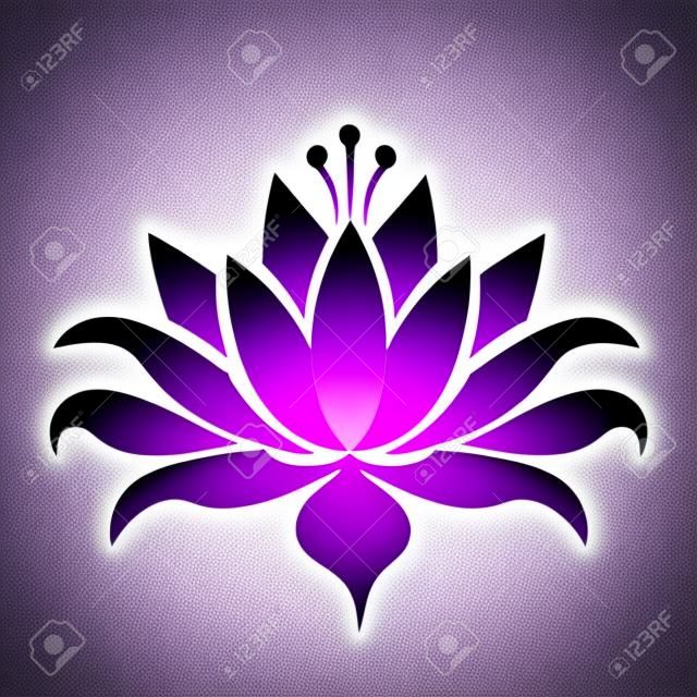 Purple lotus flower logo icon vector design