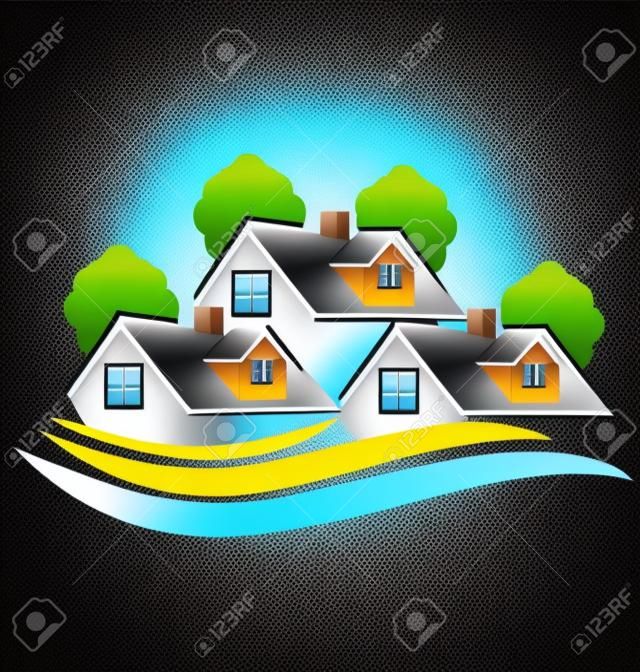 Häuser Immobilien Bild Logo Vektor Design