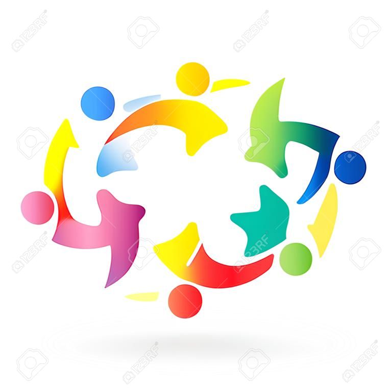 チームワークのコミュニティの人々 のベクトルのロゴ
