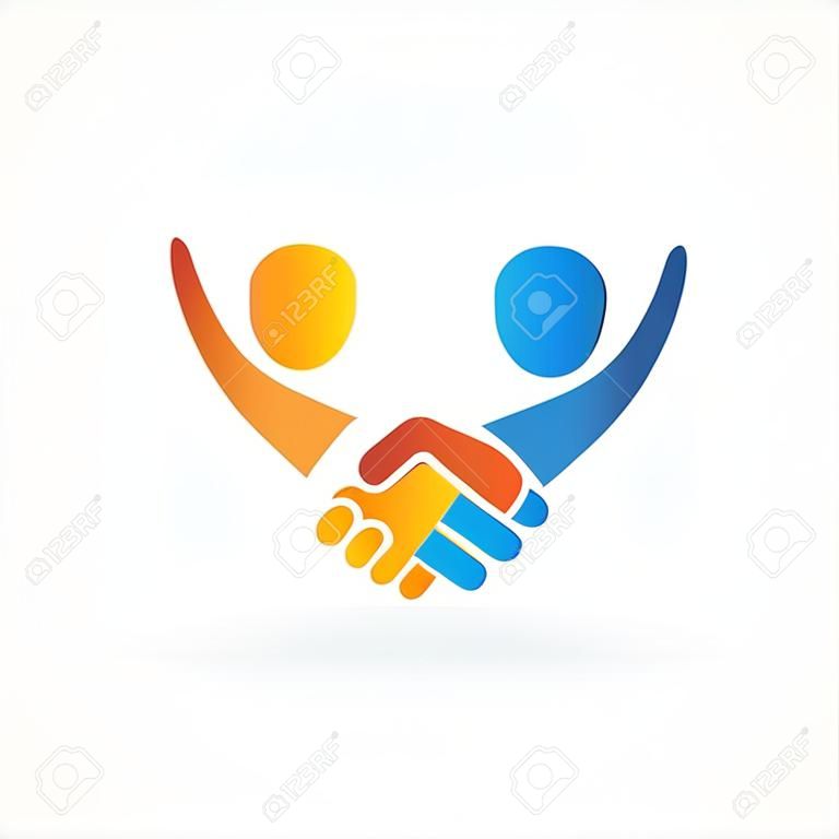 Handshake Menschen in Business-Vektor-Symbol-Logo-Design