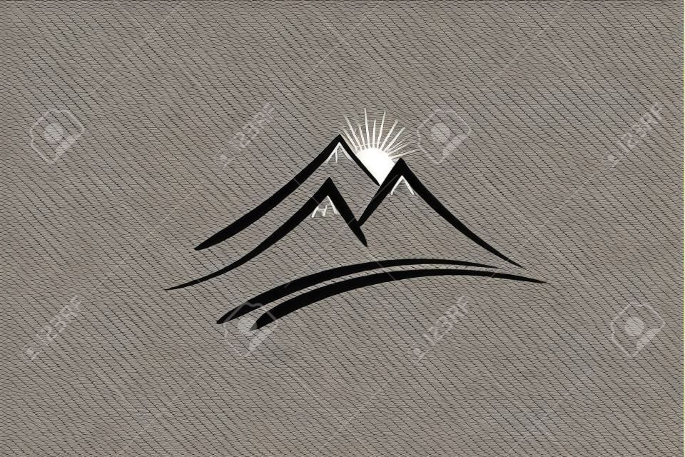 Mountains logo vector emblem portrait image