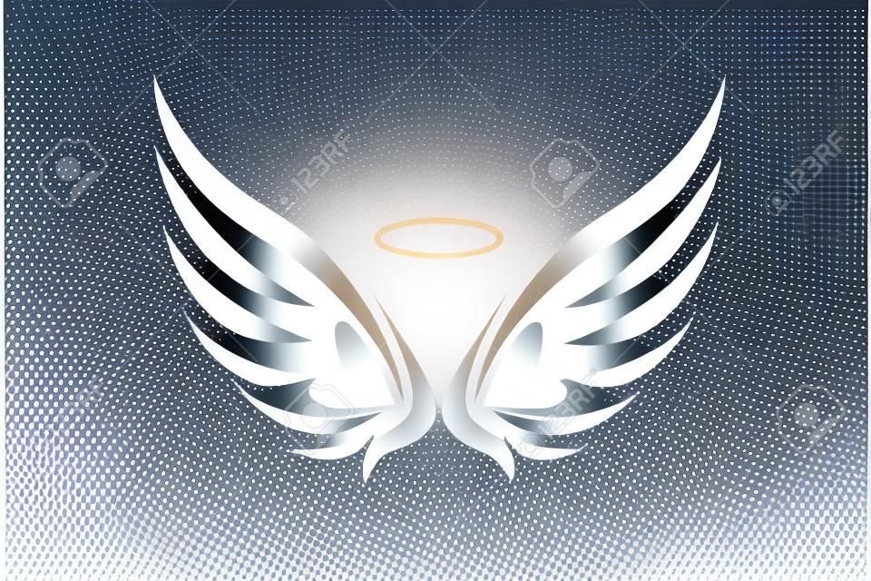 Angel wings icon vector