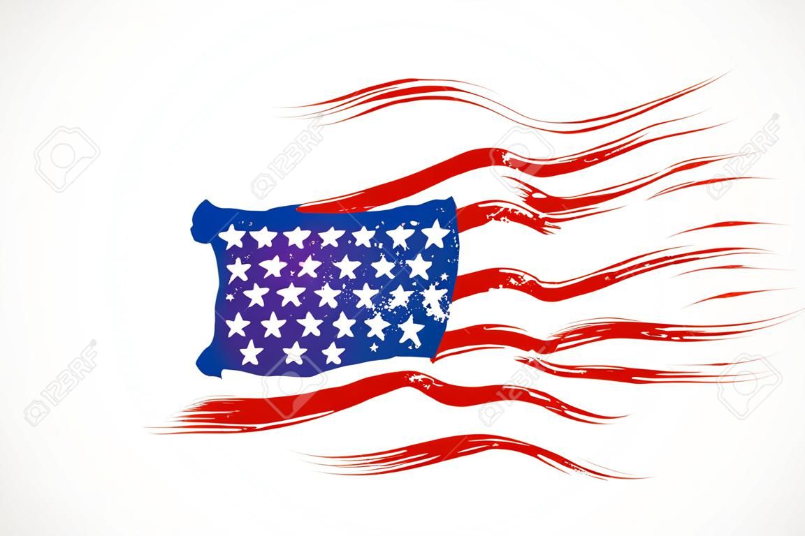 Vintage american us flag grunge vector image